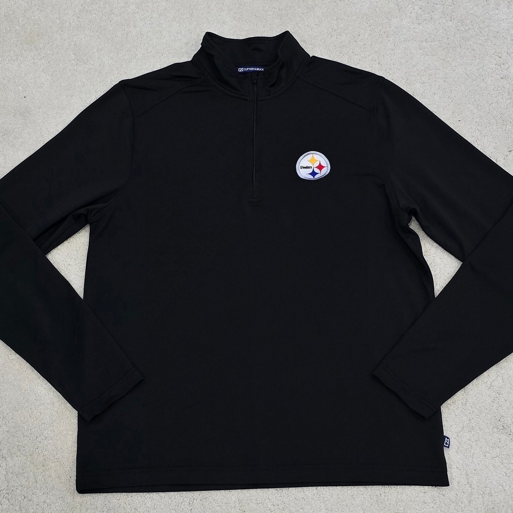 Cutter &‎ Buck Pittsburgh Steelers Black 1/4 Zip Pullover Men's M Lightweight
